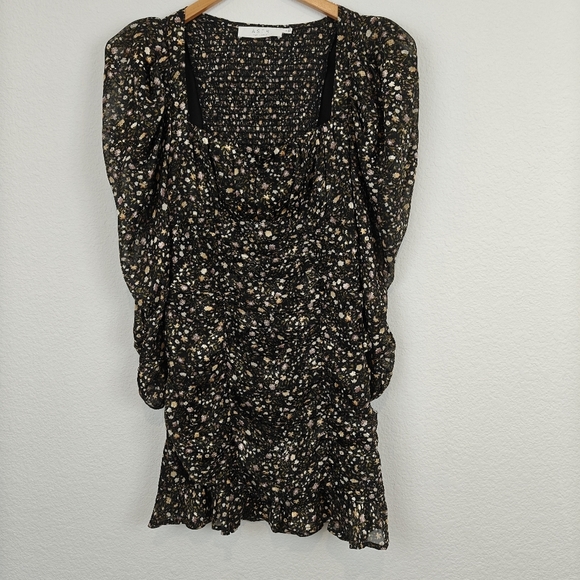 ASTR The Label Black Blush Ditsy Floral Printed Victoria Ruffle Dress Size Small - Picture 6 of 16